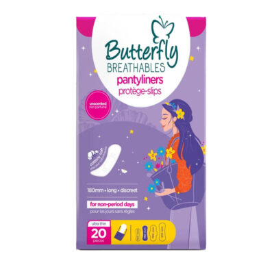 Butterfly Butterfly Breathable Panty Liners (Long), 20 Ct