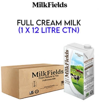 Milk Fields Full Cream Milk 1 lt (Pack of 12)